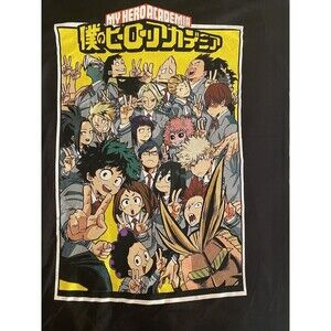 Funimation My Hero Academia Anime Black With Graphic Tshirt Size S